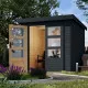 Abri de jardin en bois gris anthracite 19mm - acier gris anthracite - 4,45m² Jupiter C – Karibu Hover Image