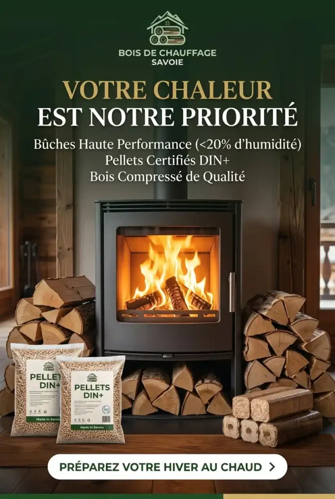 Acheter bois de chauffage et pellets certifiés en Savoie