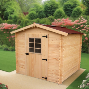 Abri de jardin en bois massif 3,80m² – madriers 20mm - Habrita Hover Image